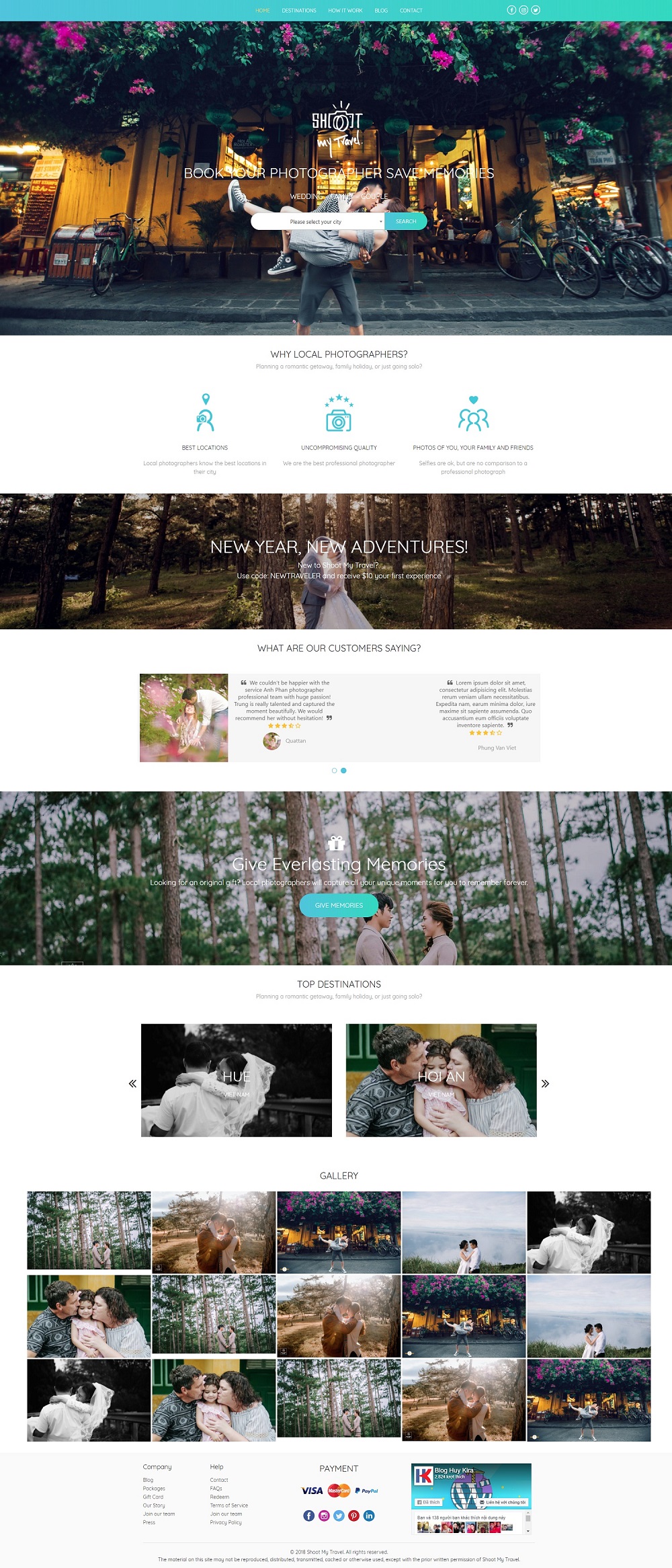 Mẫu website dịch vụ chụp ảnh