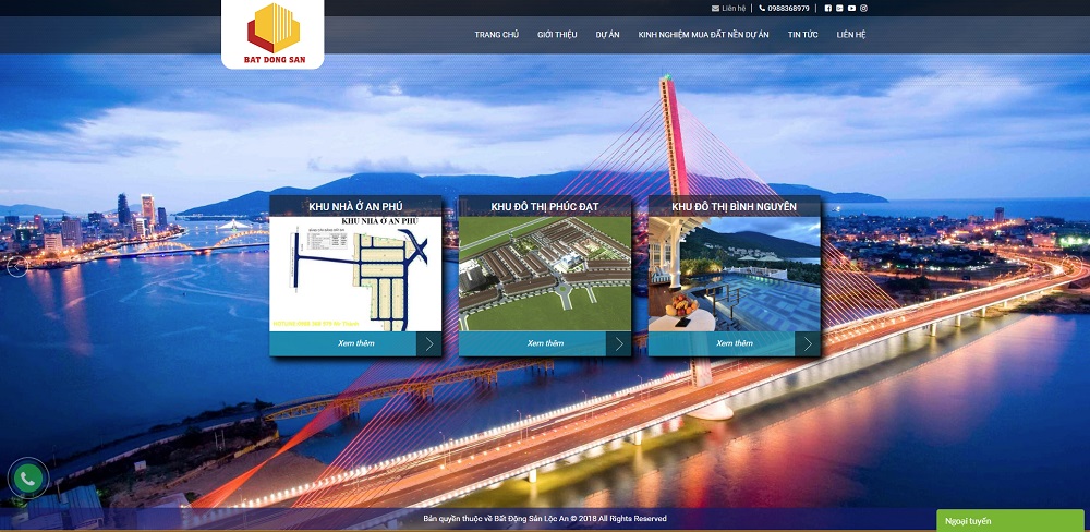 Mẫu website giới thiệu dự án bất động sản
