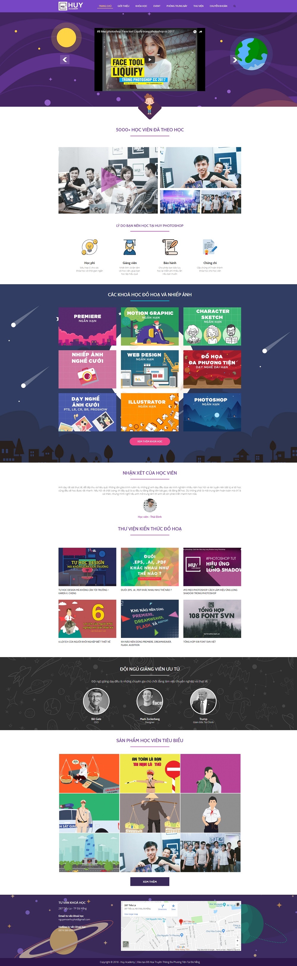 Mẫu website giới thiệu trung tâm và khóa học