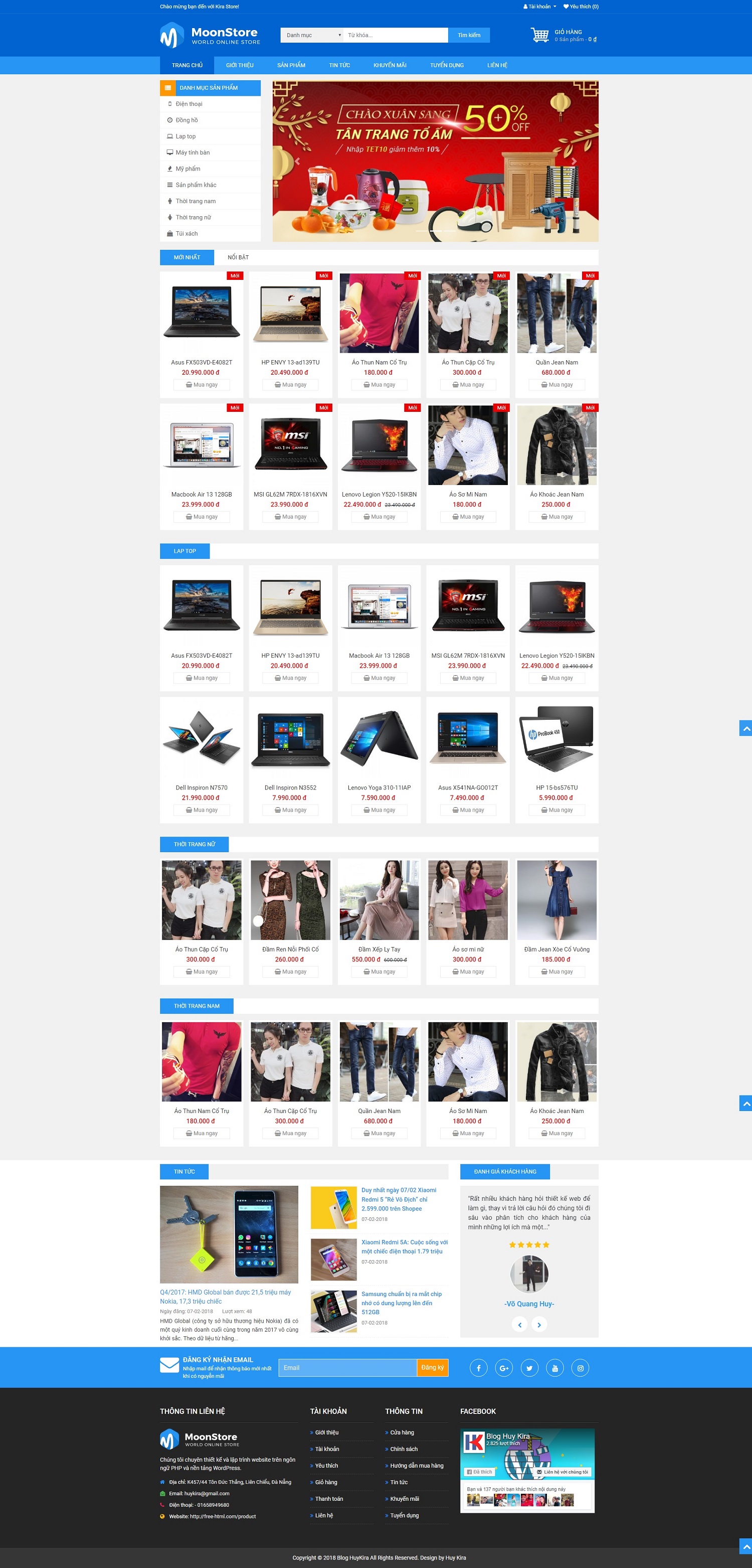 Mẫu website bán hàng cực đẹp